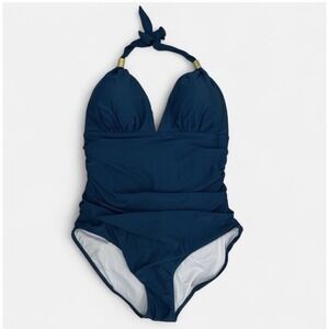 Stunning Navy Teal Ruched One-Piece Swimsuit - Size XXL - nwot